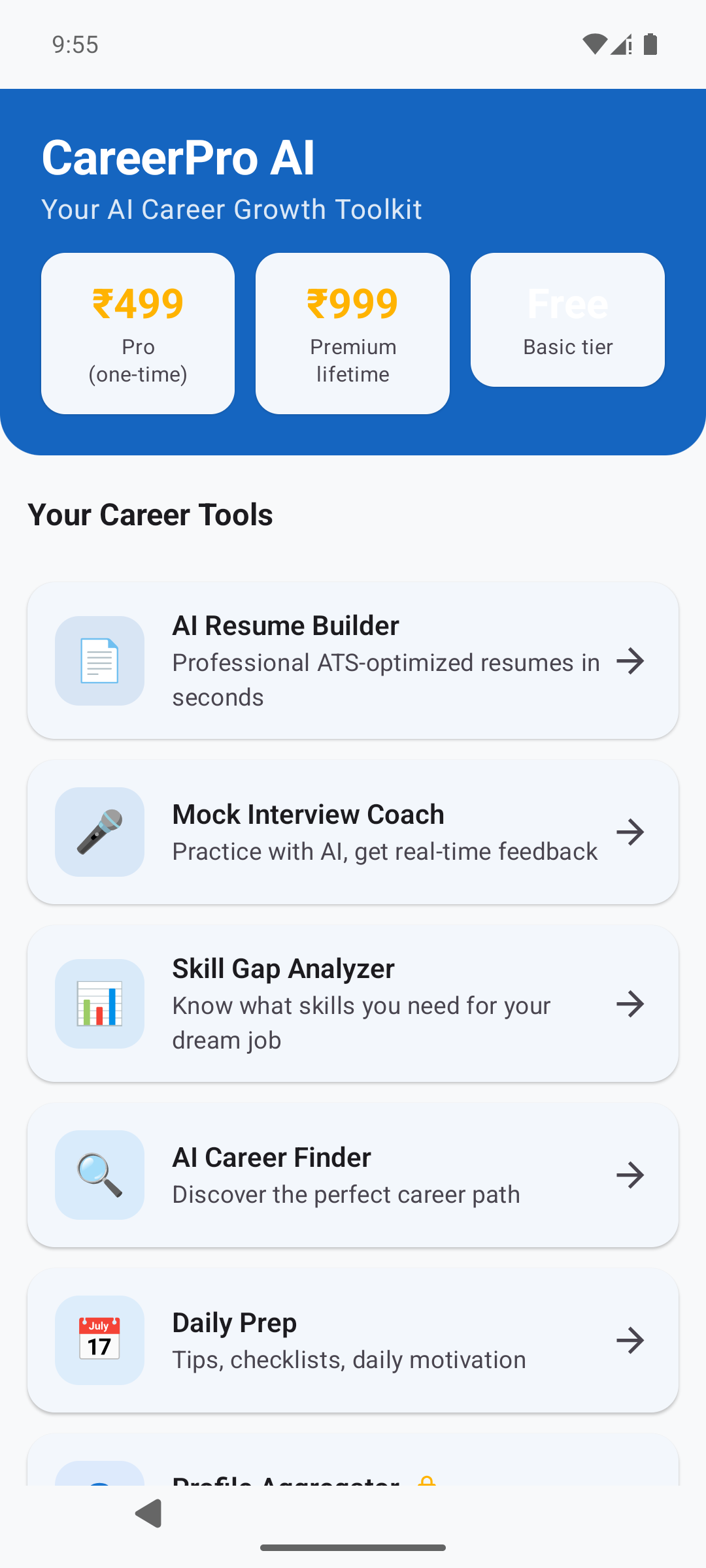 CareerPro AI app