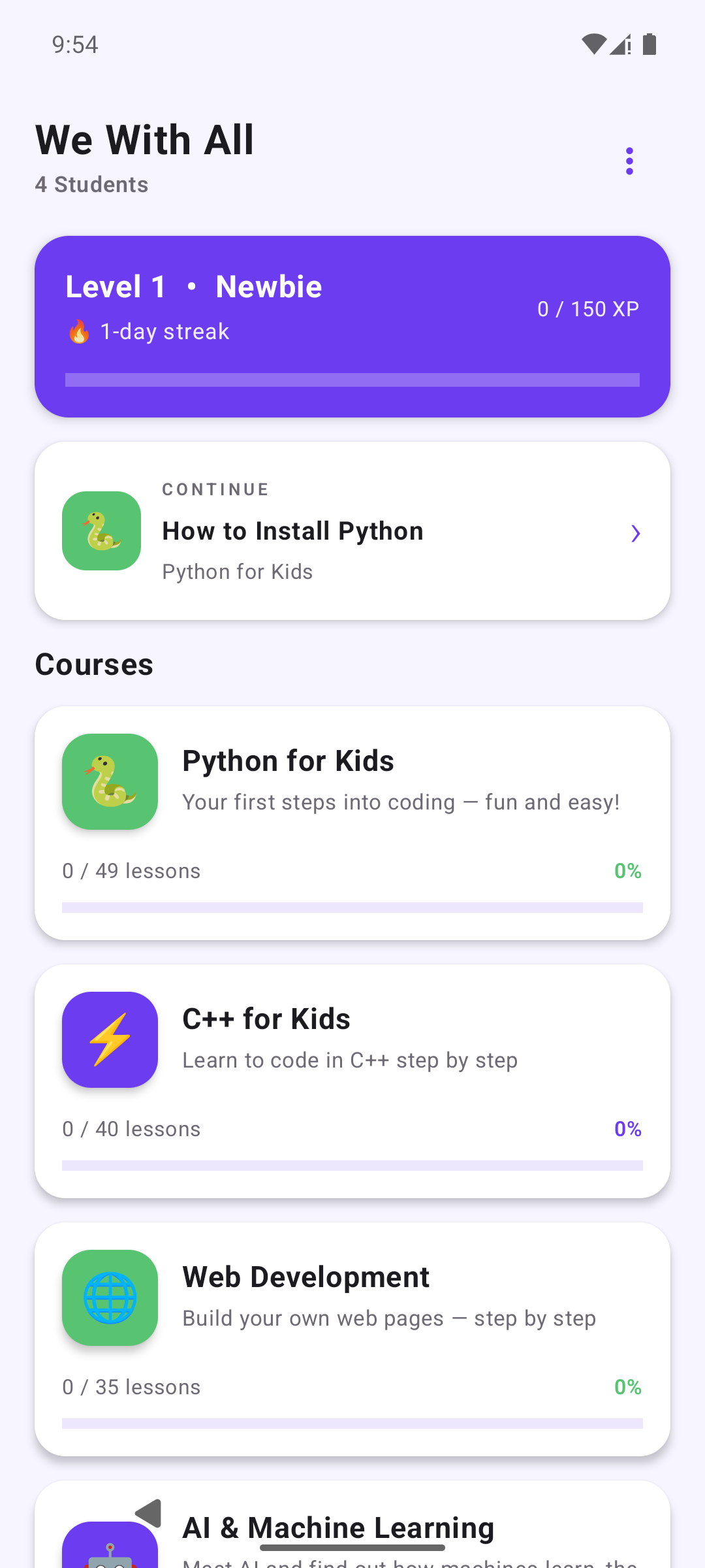 We With All 4 Students app